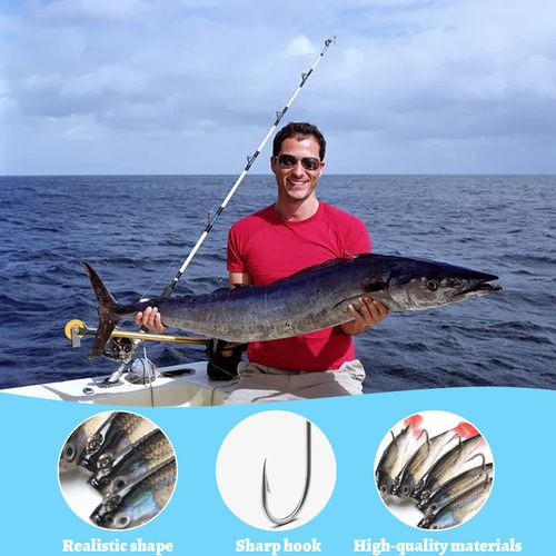 DWEE 5Pcs Fishing Lures,3D Eyes Soft Fishing Lure Single Hook Baits Artificial Bait