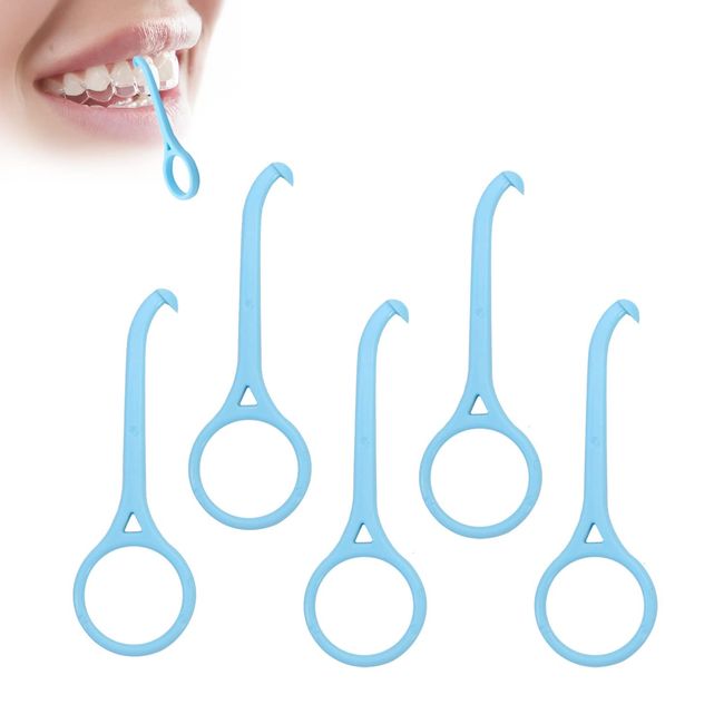 5 Pcs Aligner Removal Tool, Invisible Tooth Removal Aligner Chewies and Removal Tool Kits, Braces Tooth Hook for Oral Care (Blue)