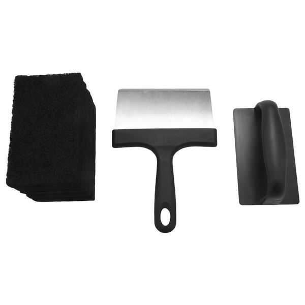 Cucioki Versatility Griddle Cleaning Kit Grill Cleaner Tool Set for Hot or Cold Surfaces Scraper Cleaning Brushes