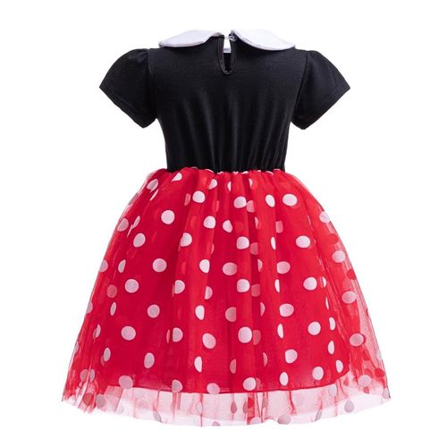 Dressy Daisy Baby Girls Polka Dots Fancy Dress Up Halloween Costume Birthday Party Outfit with Mouse Ears Headband Size 18-24 Months, Red 426