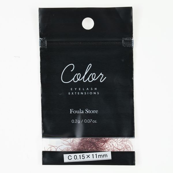 Foula Color Extensions Rose Wine Red 0.2g D Curl 0.10mm x 10mm