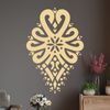 Highlanders Heart Shaped Folk Pattern - Parzenica - Decorative Art Wall Decal [Medium] [Light Grey]