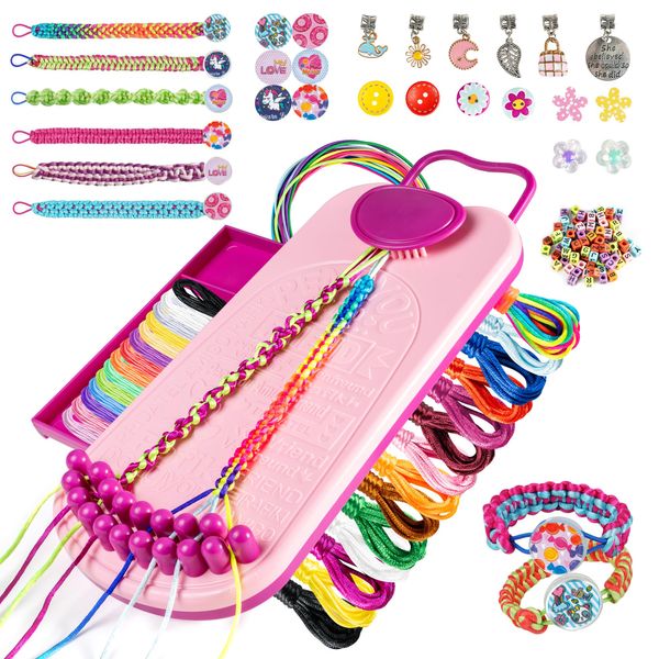 Friendship Bracelet Kit Bracelets Maker: String Bracelet Maker Tool - Gifts for 7 8 9 10 11 12 Girls Women - Craft Kit, Kids Jewelry-Making Kit