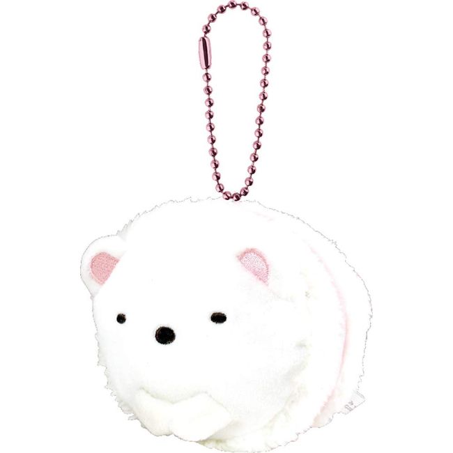 Tees Factory Keychain Mochiri Macaron Mascot Sumikko Gurashi Polar Bear 2.8 x 3.5 x 3.5 inches (7 x 9 x 9 cm)