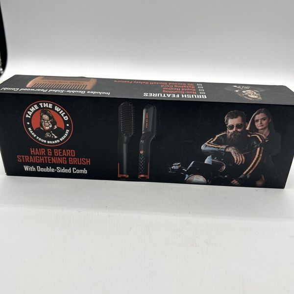 Tame The Wild Hair & Beard Straightening Brush Non-Scalding NIB #1