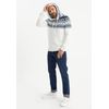 Leif Nelson Norweger Pullover Herren - Männer Strickpullover mit Kapuze S Weiss
