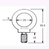 AII Eye Bolt 0.4 inch (10 mm) Lifting Connection Fixed 15-115