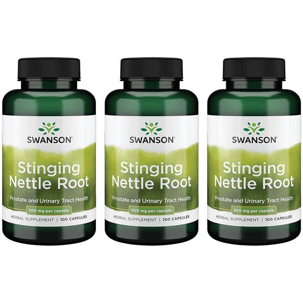 Swanson Stinging Nettle Root (Urtica Dioica) - Herbal Supplement - (100 Capsules, 500mg) 3 Pack
