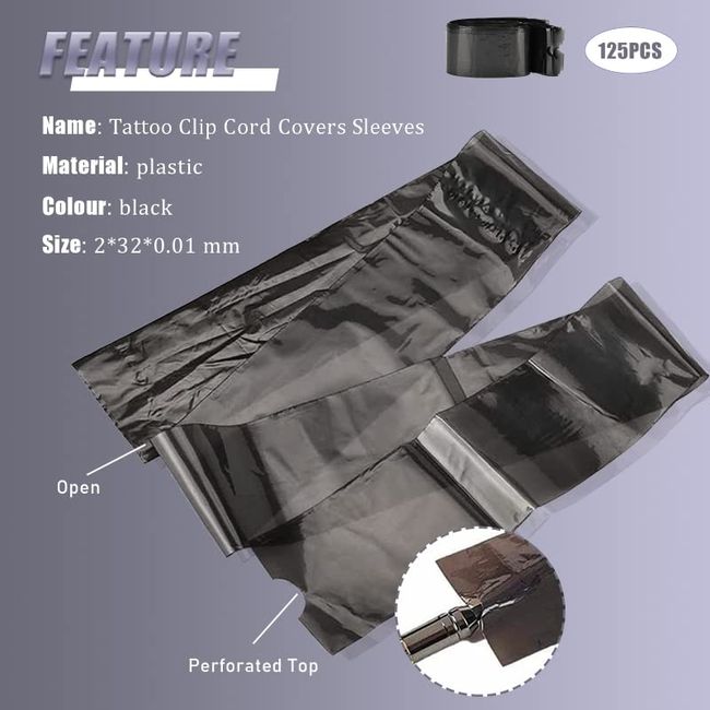 Clip Cord Covers with Grip Tape Wraps - NAQASE 125pcs Clip Cord Bags Pen  Bags Cord Sleeves Blue Clip Cord Covers Wrap and 6pcs Tattoo Bandages  Elastic Grip Tape Wraps Black+6pcs 