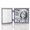 4x4 Silver Metal Sparkle Double Frame - Midnight Blue