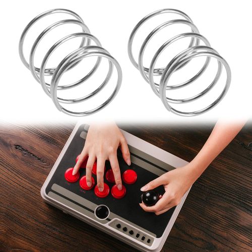 YINETTECH 4Pcs Joystick Springs Replacement Compatible with Sanwa JLF Joysticks Stainless Steel Game Console Joystick Springs Silver