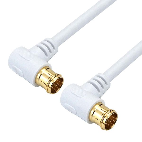 Horic AC 50-615WH Antenna Cable for TV 16.4 ft (5 m) [4K8K Broadcasting (3224MHz)/BS/CS/Terrestrial Digit/CATV Compatible] White L-Type / L-Shaped Plug Type