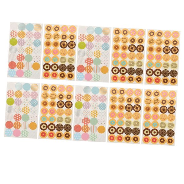 Toyvian Punch Hole Reinforcement Seal Punching Hole Protective Seal Loose Leaf Punch Sticker Donut Pattern Cute Punch Label Punch Hole Reinforcement Protective Stickers, Reinforcement Stickers, Office