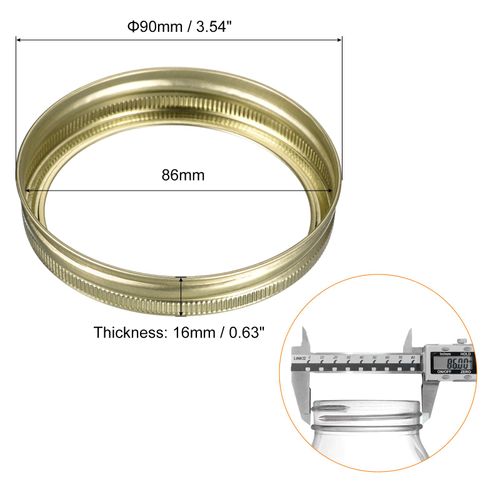 uxcell Canning Jar Rings, 24 Pcs - Tinplate Split-Type Mason Jar Replacement Bands Wide Mouth Leak Proof Fits Storage Cover (Gold)