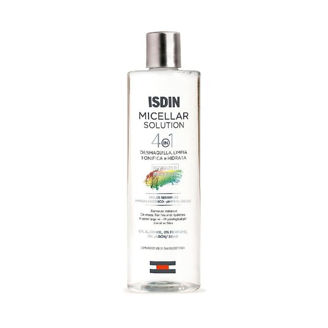 Moist Moisture ISDIN Micellar Solution 4 in 1 Makeup Remover Cleanser Hydrating Toner - Suitable for Sensitive Skin 13.5 fl. oz