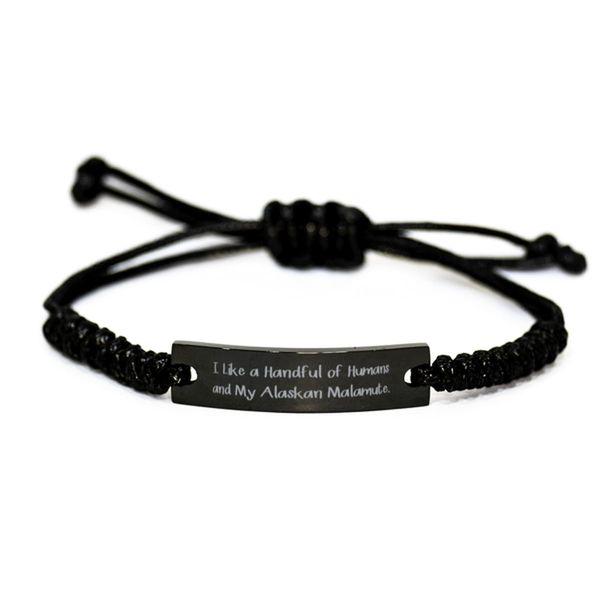 Unique Idea Alaskan Malamute Dog Gifts, I Like a, Birthday Gifts, Black Rope Bracelet for Alaskan Malamute Dog from Friends, Dog Toys, Dog beds, Dog Houses, Dog Food, Dog Collars