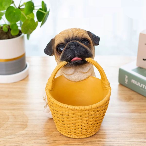 Pug figurine accessory case dog dog storage box tabletop storage basket accessory case