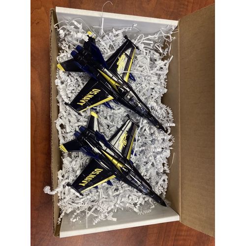 Blue Angels Toy Planes by Magical Memories Collection, Set of 2 Die Cast Airplanes Fighter Jet Toy, Great Model Planes with Pull Back Action, Toy Blue Angels Jets Model Plane, Navy Blue Airplane, 7x5