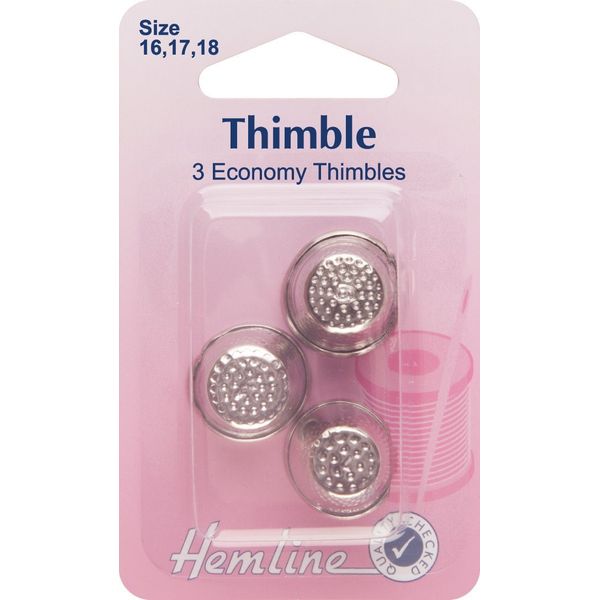 Metal Thimbles 3 Assorted Sizes