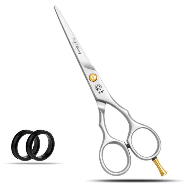 Hairdressing Scissor Hair Scissor for Professional Hairdressers Barbers Stainless Steel Hair Cutting Shears for Salon, Men, Women, Children and Adults - (5.5" Scissors)