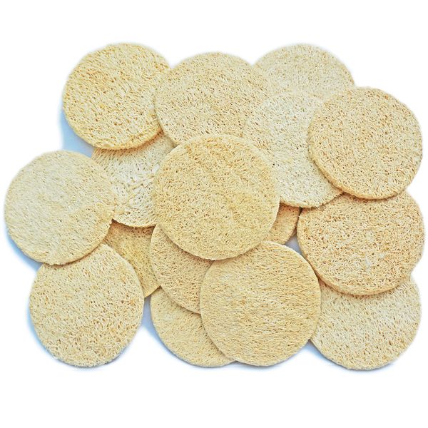 18 Pack Natural Loofah Sponge Exfoliating Face Pads - Facial Body Scrubbers Pad - When Bath Shower and Spa - Loofa Sponges Brush Scrub - Bulk Loofahs Scrubber - Cleansing Skin For Women and Men