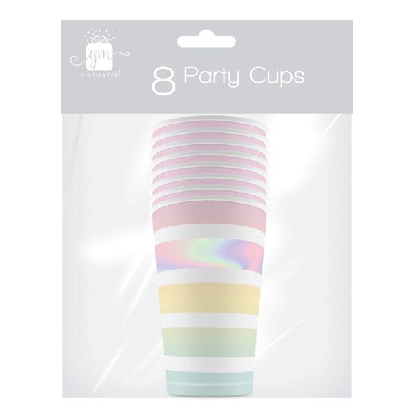 Gift Maker 8 Pastel Rose Sunset Retro Party Paper Disposable Cups