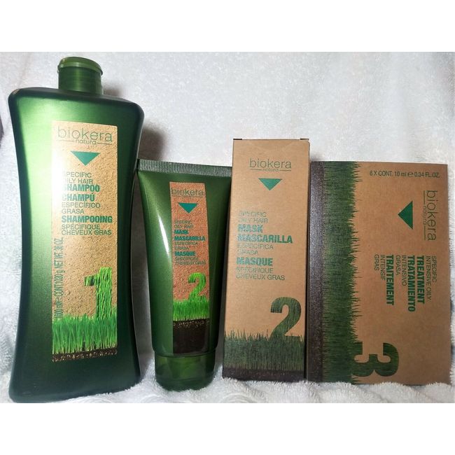 SALERM BIOKERA NATURA SPECIFIC OILY HAIR SHAMPOO 1000ml + MASK 200ml + Treatment