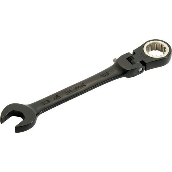 BLK CHRM Combo Locking Flex-Head Ratchet Wrench 10 mm-Spline