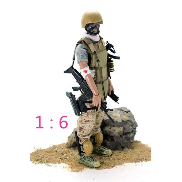 BJPEY 12" Wounded Soldier Action Figures Soldiers Toys 1:6 Scale Boys Children PlaySets (Wounded Soldier)