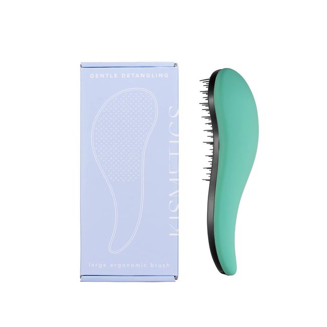 KISMETICS - Large Ergonomic Brush, Gentle Detangling, Detangler Hair Brush for All Hair Types, Wet or Dry Hair (Teal)