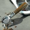 54mm Bottomless Naked Portafilter with 1 Filter Basket, Fits Sage/Breville Barista pro, Sage Bambino Plus, Sage Barista Touch Pro Heavier Natural Wood Handle, One Piece Moulded 304SUS Portafilter