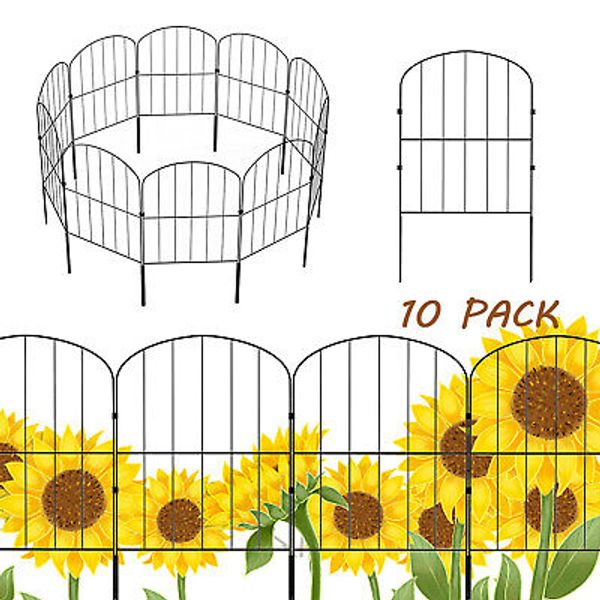 Decorative Garden Border Fence Panel 24 in x 10 ft, Wire Fencing Animal Barrier