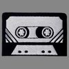 Sew-On Cassette Tape Magnetic Tape Black/White Patch