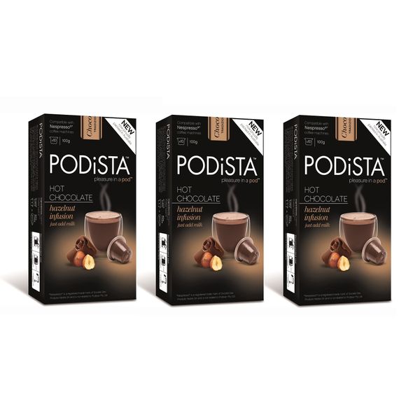 Hot Chocolate Original Line Nespresso Compatible Capsules Hot Cocoa Pods - Hazelnut Infusion - 3 Boxes - 30 Pod Package