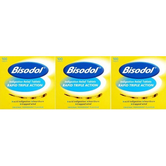 Bisodol Indigestion Relief Tablets 100 x 3 Packs