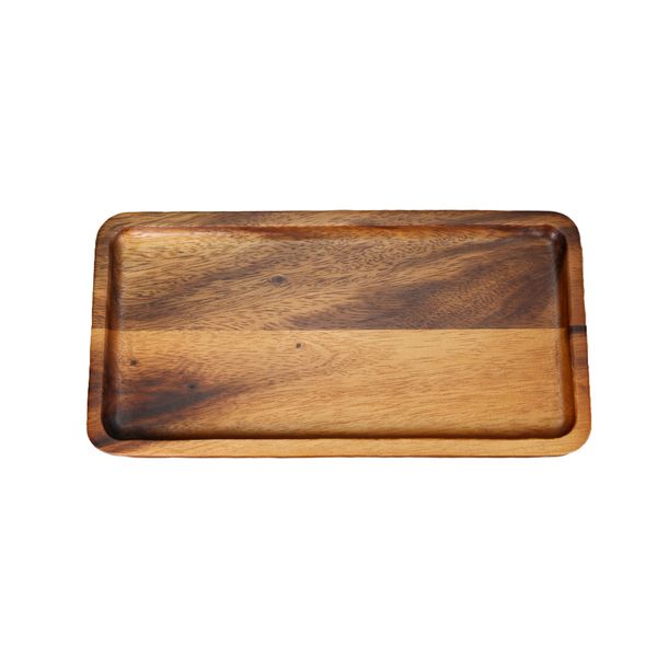 redchocol8® Handmade Wooden Rectangular Plate Tray Natural Brown Dining Centrepiece Oblong Trinket