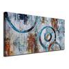 Arjun Abstract Wall Art Geometric Canvas Circle Block Painting Modern Grey Br...