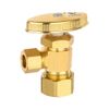 EFIELD Angle Stop Valve 1/2" Nominal (5/8" OD) Compression x 3/8" OD, Multi-Turn, Brushed Brass,(VALVE400-1PCS)