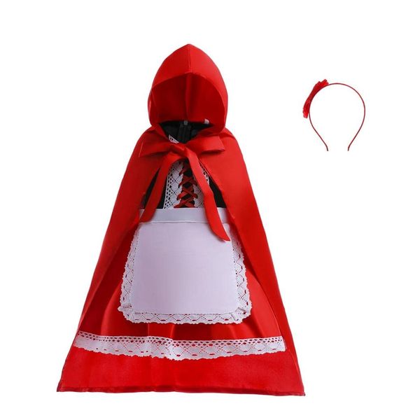 Lito Angels Little Red Riding Hood Costume Fancy Dress Up Set with Cloak for Kids Girls Age 5-6 Years