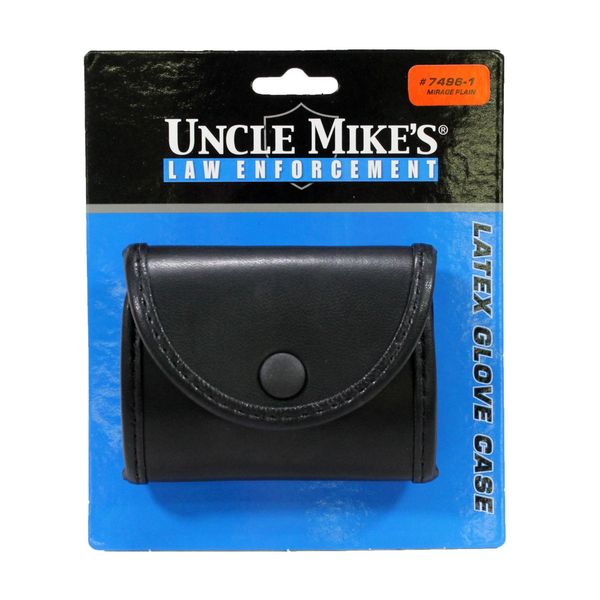 Uncle Mike's Double Latex Glove Pouch Double Latex Glove Mirage Plain Black Pouch, Card 74961