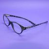 Bling Reading Glasses Rhinestone Chic Oval Cat Eye Midnight Black Frame +1.25