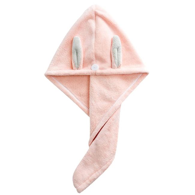 Suitcase Company GPT Hair Towel, Hair Cap, Towel Cap, Dry Cap, Absorbent Towel, Adults, Kids, Swimming, Pool, Swimming, Bath, Rabbit Ears, Rabbit, Pink