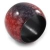 Avalaya Chunky Wide Black/Red Marble Effect Wood Bangle Bracelet - 17cm L/Medium