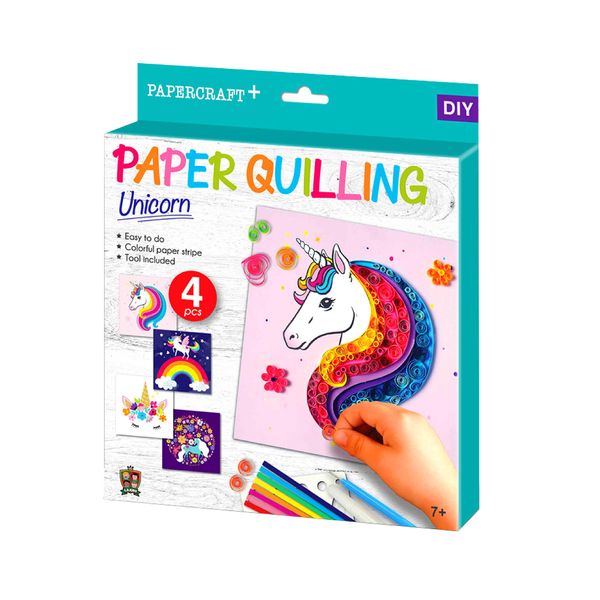 C.S. Kids DIY Paper Quilling Arts & Crafts Gifts – Unicorn| 3D Paper Quilling Design Kits for Kids, Make Your Own Paper Art (Paper Strips & Tools Included)