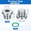 sourcing map M16x1.5 Inner Hex Head Pipe Fitting Plug, Universal 304 Stainless Steel Thread Socket Plug with Green O-Ring for Terminate Pipe Ends or Replacement Drains