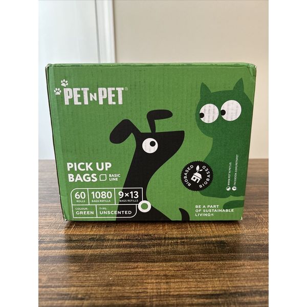 PET N PET Dog Poop Bags 1080 Bags 60 Rolls USDA Certified 38% Biobased Bags