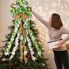 Festive Multi-Pattern Christmas Tree Bow - Large 13" x 44" Holiday Topper