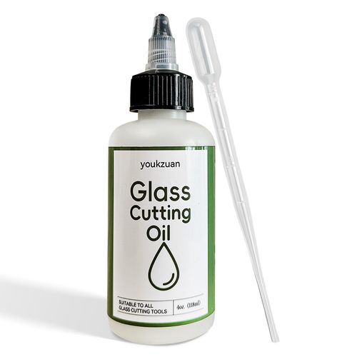 youkzuan Glass Cutting Oil with Precision Application Top, 4 Ounces Glass Cutter Oil is Suitable for Window Glasses, Stained Glass, Mirrors, Glass Bottles, Tiles and More