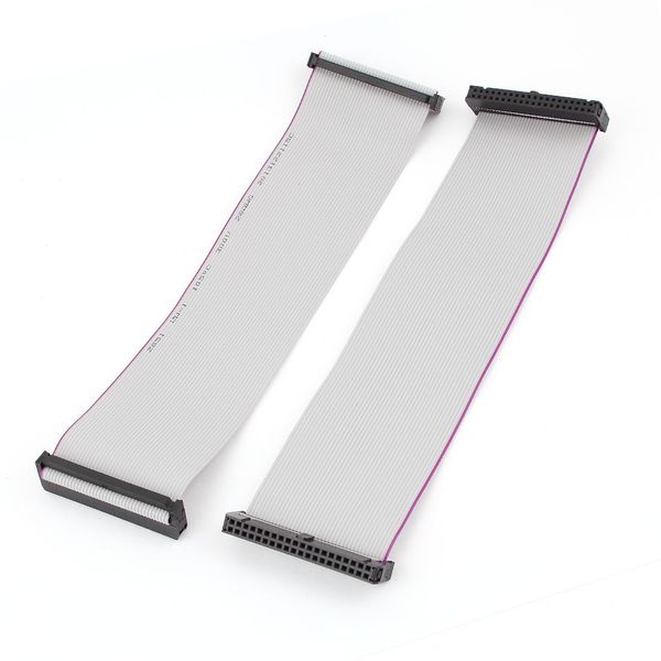 sourcing map 2pcs 40-Pin IDC Socket DIY Extension Flat Ribbon Cable Wire 20cm Long