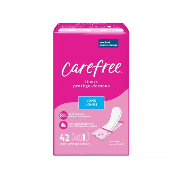 Carefree Body Shape Long To-Go Pantiliners, Unscented - 42 ct